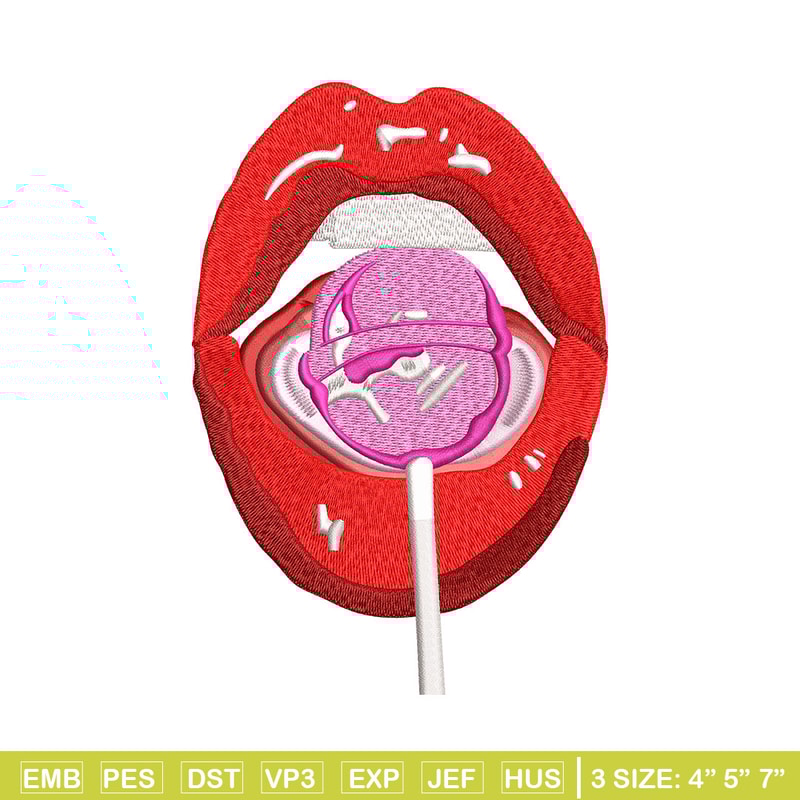 Lips lollipop embroidery design, Lips embroidery, Embroidery file, Embroidery shirt, Emb design, Digital download.jpg