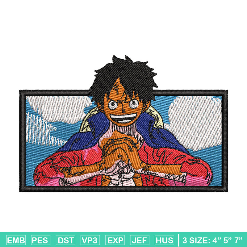 Luffy box embroidery design, One piece embroidery, Anime design, Embroidery shirt, Embroidery file, Digital download.jpg