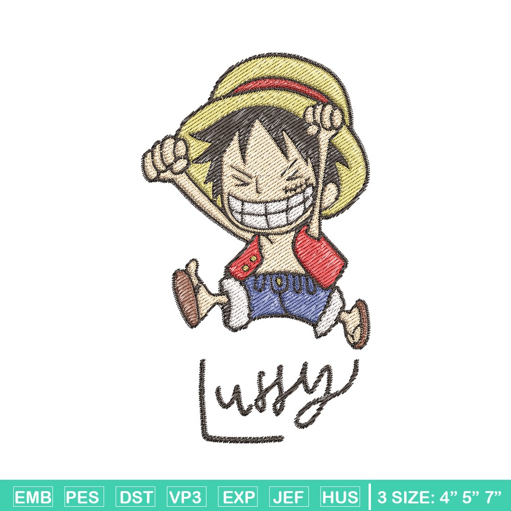 Luffy chibi embroidery design, One piece embroidery, Anime design, Embroidery file, Embroidery shirt, Digital download (3).jpg
