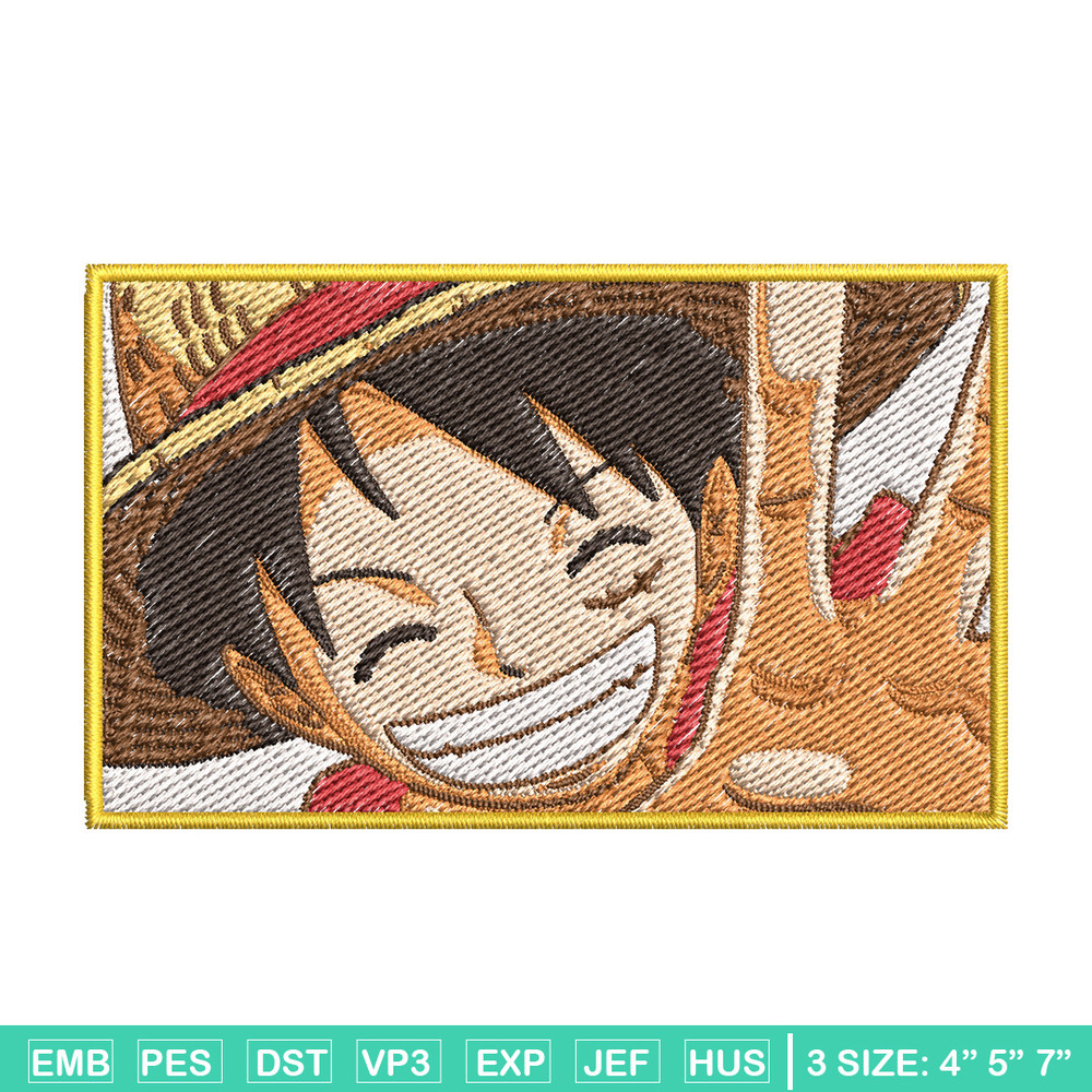 Luffy embroidery design, One piece embroidery, Anime design, Embroidery file, Embroidery shirt, Digital download (10).jpg