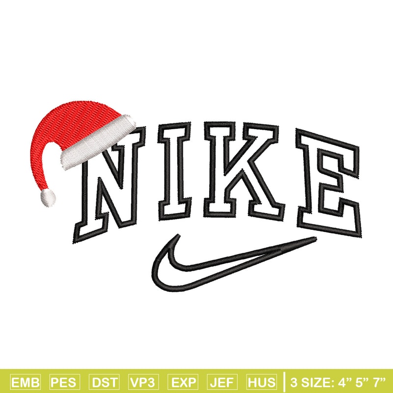 Nike hat embroidery design, Chrismas embroidery, Nike design, Embroidery shirt, Embroidery file, Digital download.jpg