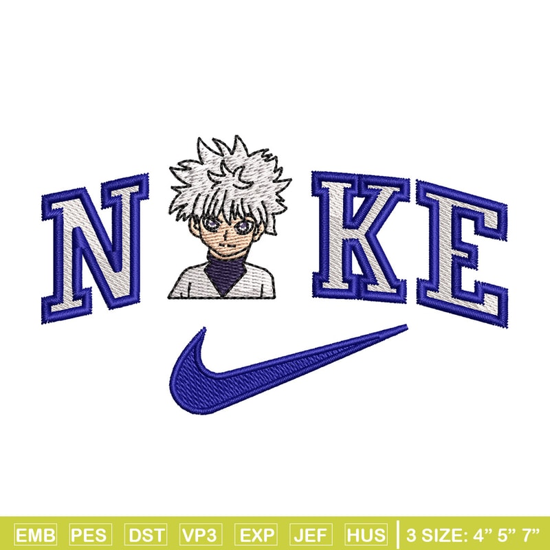 Nike Killua embroidery design, HxH embroidery, Nike design, Embroidery shirt, Embroidery file, Digital download.jpg