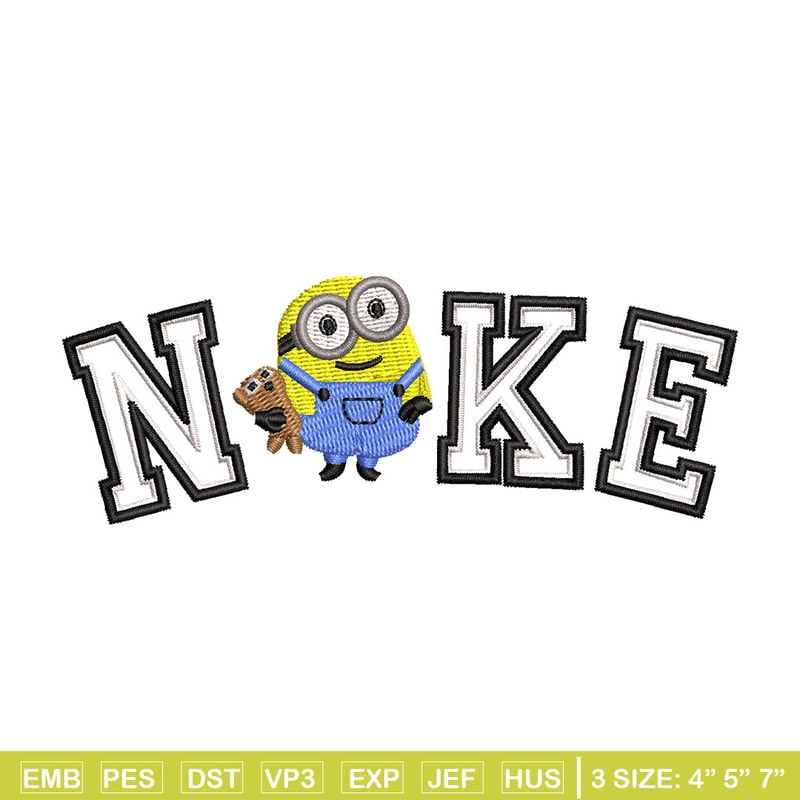 Nike minion embroidery design, Minion embroidery, Nike design, Embroidery shirt, Embroidery file, Digital download.jpg