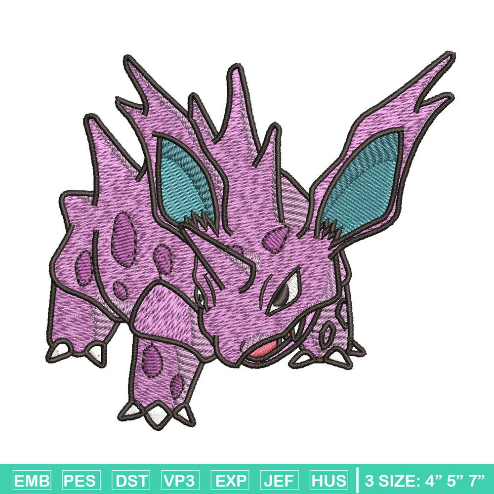 Nidorino embroidery design, Pokemon embroidery, Anime design, Embroidery shirt, Embroidery file, Digital download.jpg