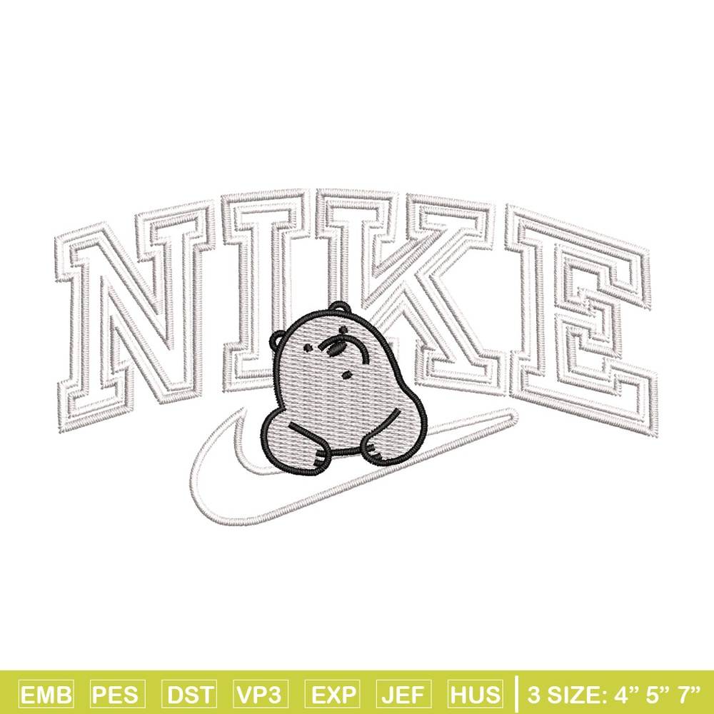 Nike white bear embroidery design, Cartoon embroidery, Nike design, Embroidery shirt, Embroidery file,Digital download.jpg