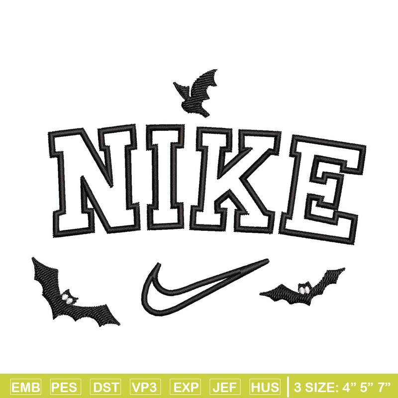 Nike x bat embroidery design, Bat embroidery, Nike design, Embroidery shirt, Embroidery file,Digital download.jpg