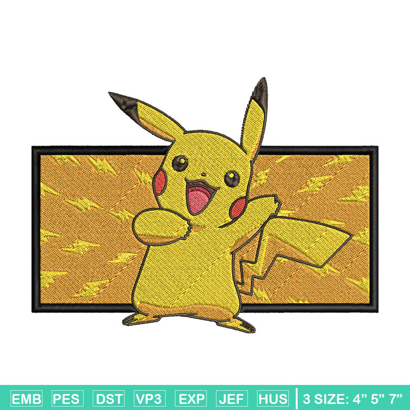 Pikachu box embroidery design, Pokemon embroidery, Anime design, Embroidery file, Digital download, Embroidery shirt.jpg