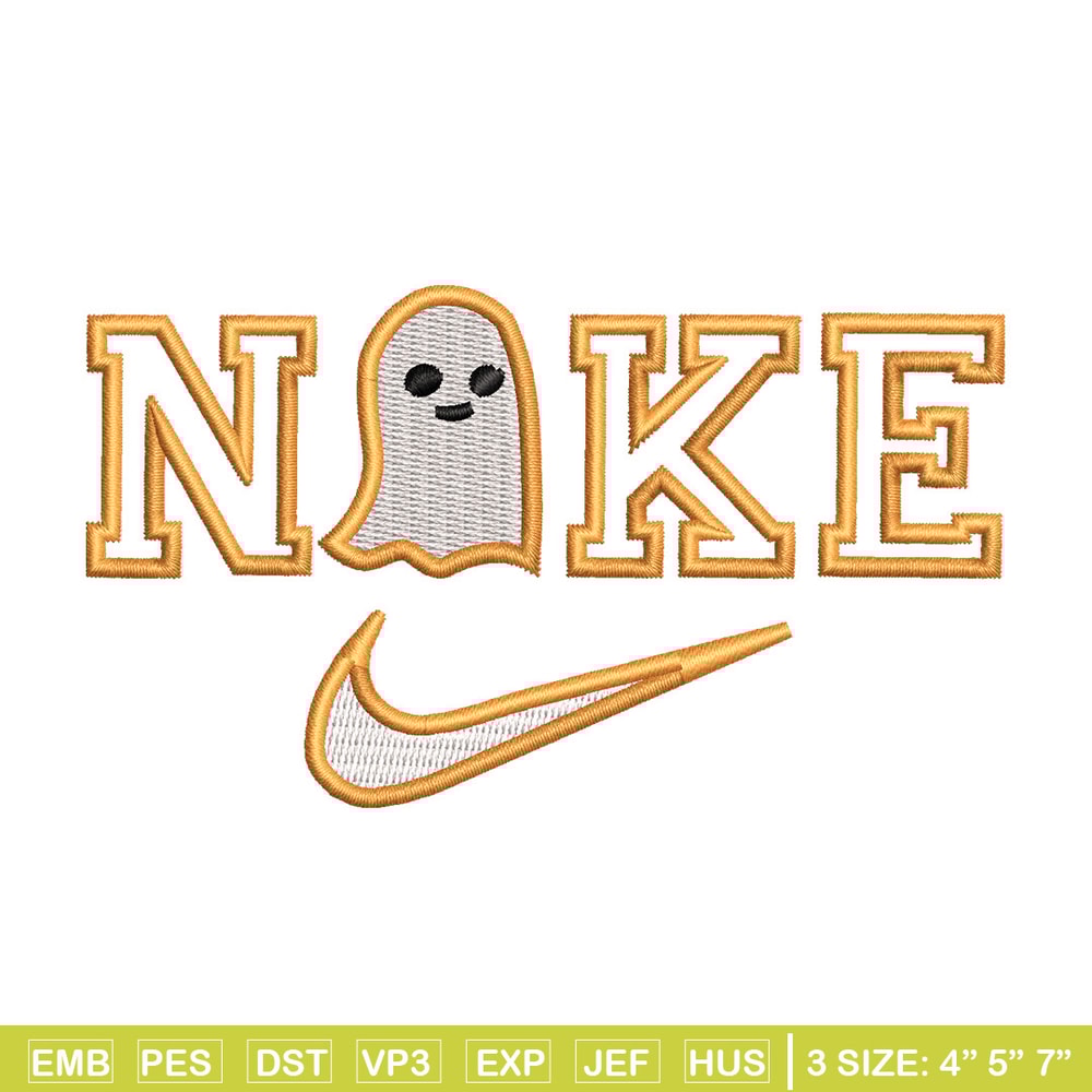 Nike x ghost horror embroidery design, Ghost embroidery, Nike design, Embroidery shirt, Embroidery file,Digital download.jpg