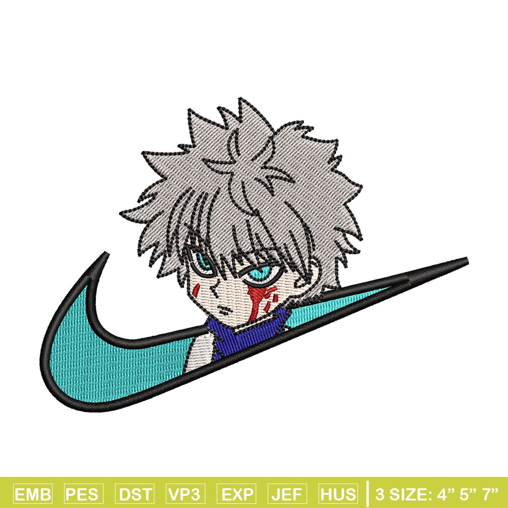 Nike x killua embroidery design, Hxh embroidery, Nike design, Embroidery shirt, Embroidery file,Digital download.jpg