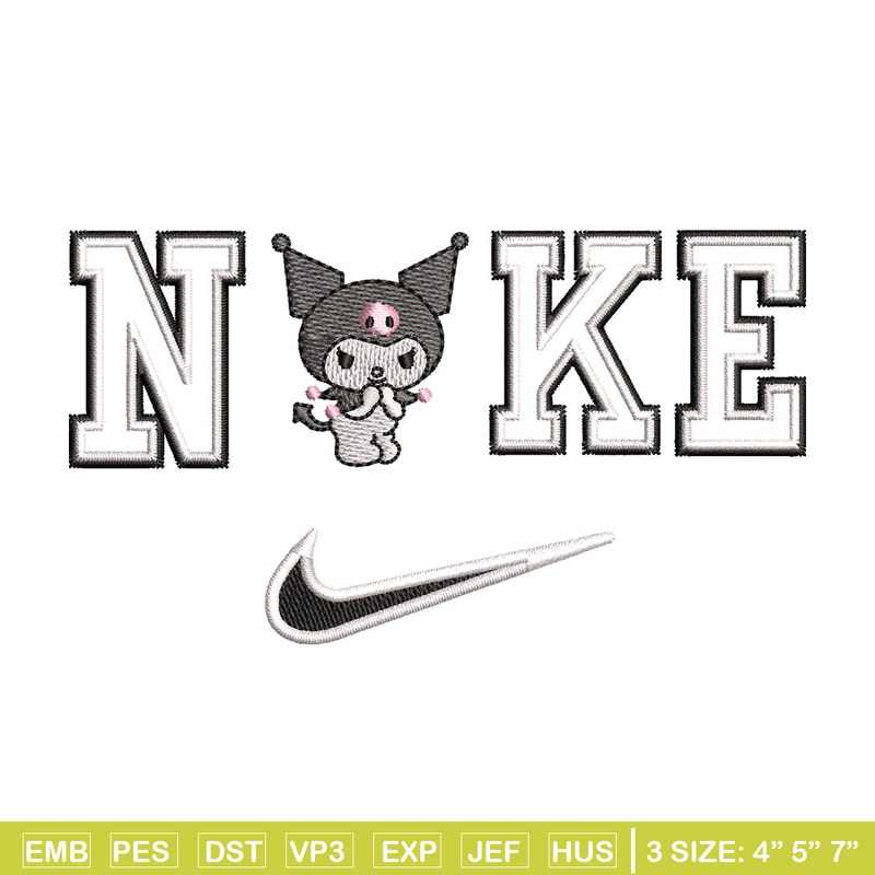 Nike x kuromi embroidery design, Kuromi embroidery, Nike design, Embroidery shirt, Embroidery file,Digital download.jpg