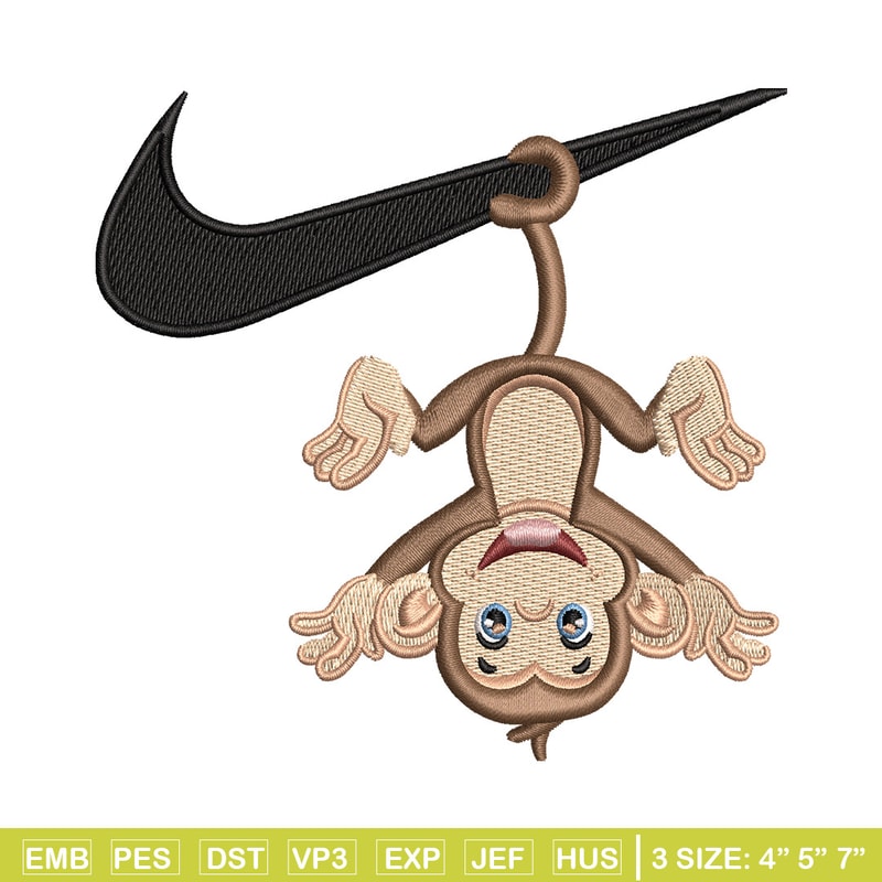 Nike x monkey embroidery design, Monkey embroidery, Nike design, Embroidery shirt, Embroidery file, Digital download.jpg
