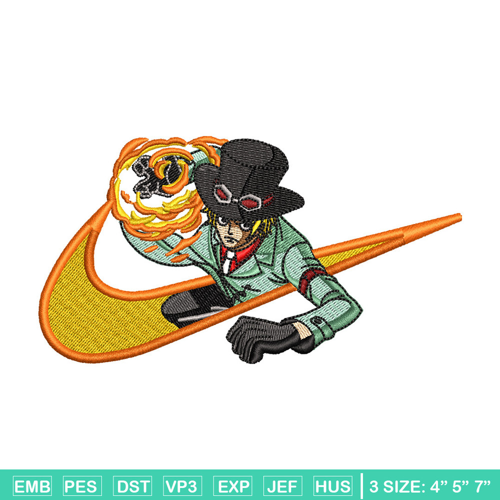 Sabo nike embroidery design, One piece embroidery, Nike design, Embroidery shirt, Embroidery file, Digital download.jpg