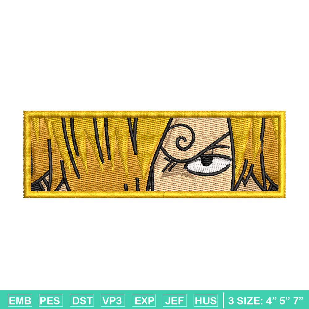 Sanji eyes embroidery design, One piece embroidery, Anime design, Embroidery file, Embroidery shirt, Digital download.jpg