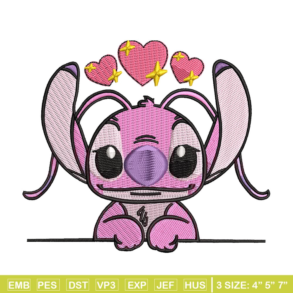 Pink stitch embroidery design, Stitch embroidery, Emb design, Embroidery shirt, Embroidery file, Digital download.jpg