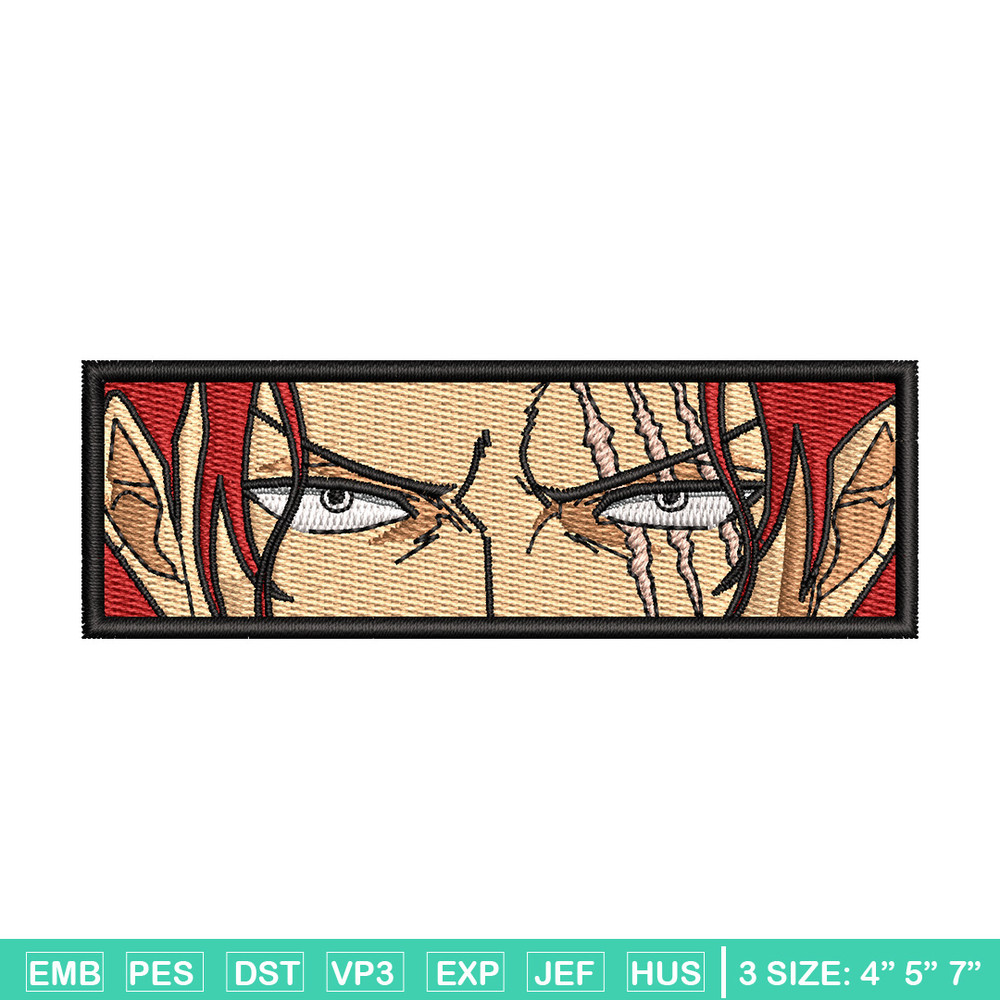 Shank eyes embroidery design, One piece embroidery, Anime design, Embroidery shirt, Embroidery file, Digital download.jpg