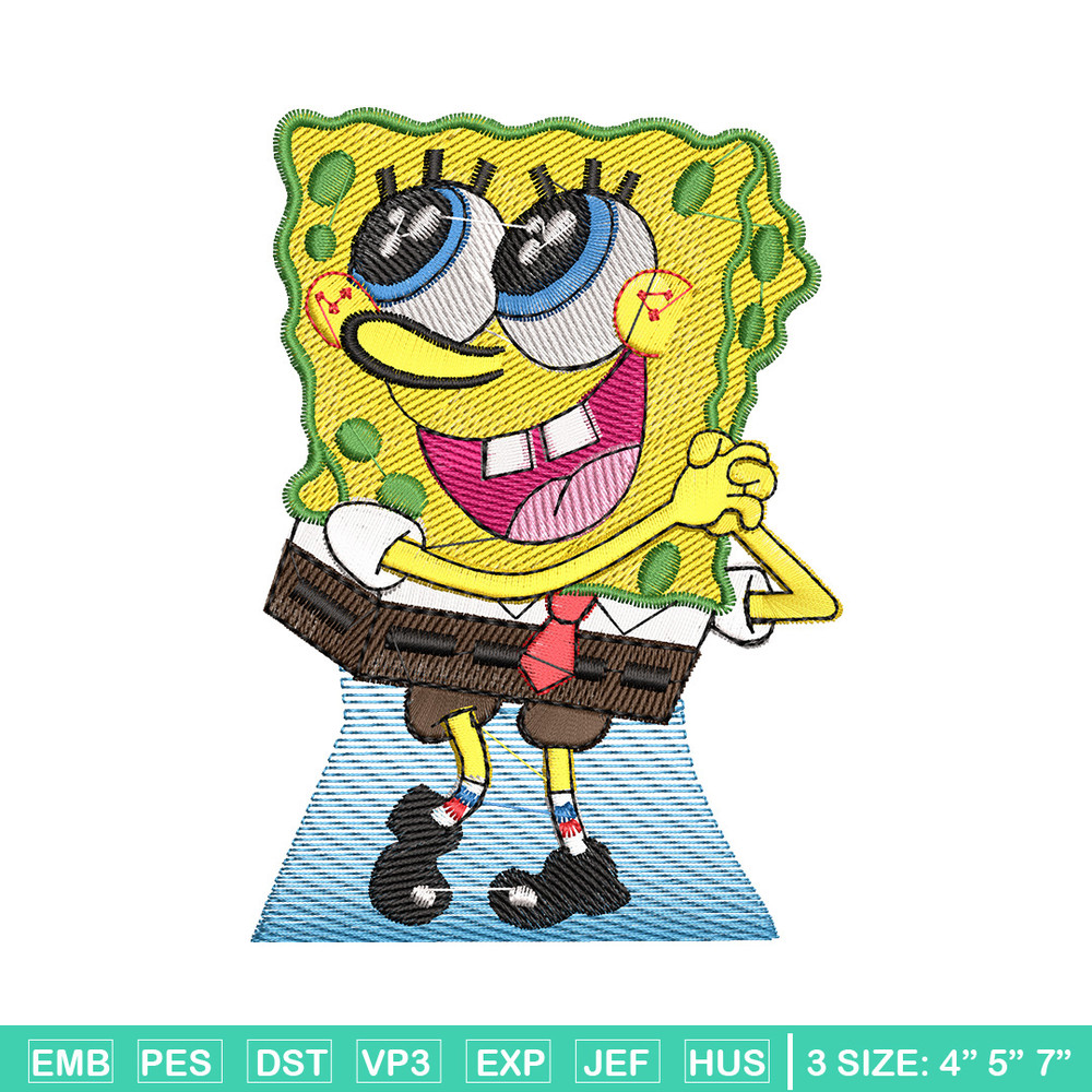 Spongebob embroidery design, Spongebob embroidery, Anime design, Embroidery shirt, Embroidery file,Digital download.jpg
