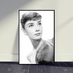 audrey hepburn character poster wall art, living room decor, home decor, posters print, art poster for gift