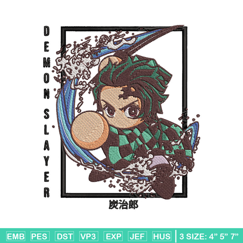 Tanjiro chibi embroidery design, Tanjiro embroidery, Embroidery shirt, Embroidery file, Anime design, Digital download.jpg