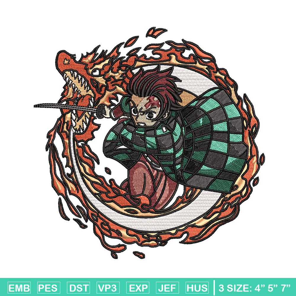 Tanjiro fire embroidery design, Tanjiro embroidery, Anime design, Embroidery shirt, Embroidery file, Digital download.jpg