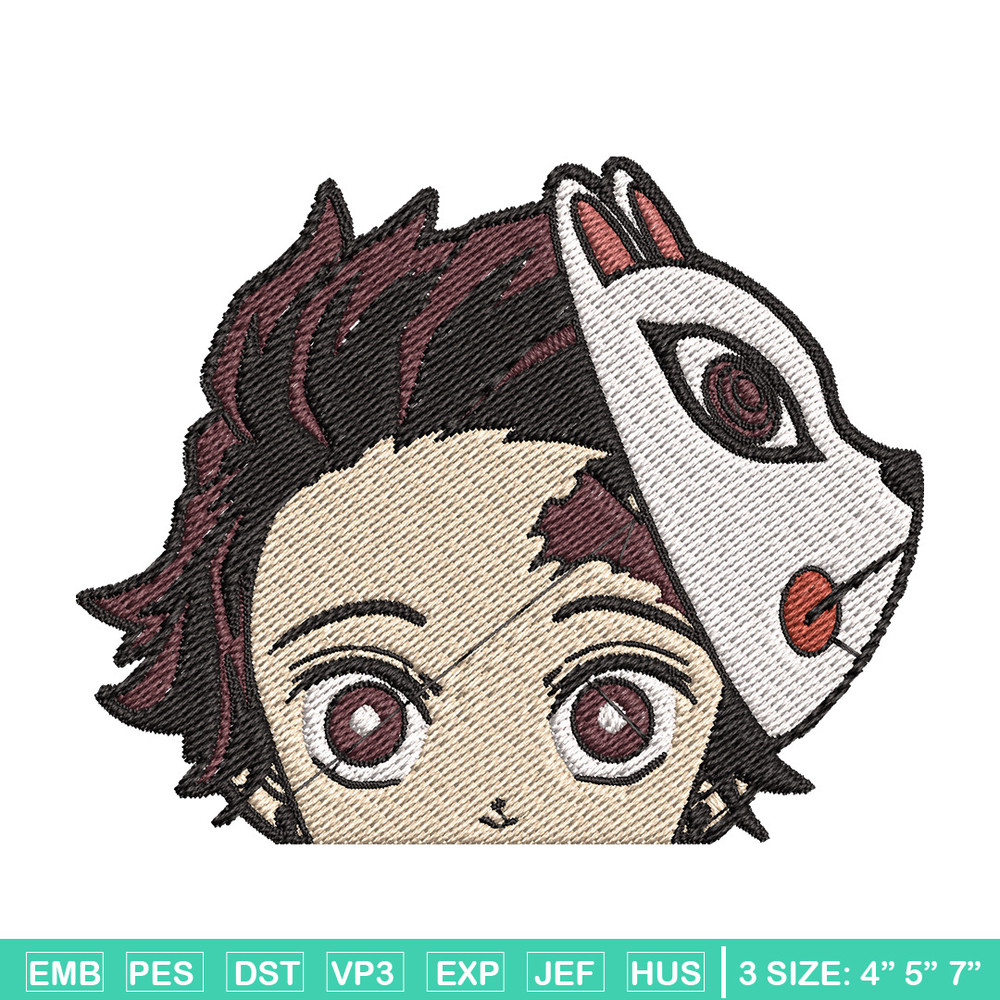 Tanjiro mask embroidery design, Tanjiro embroidery, Anime design, Embroidery shirt, Embroidery file,Digital download.jpg