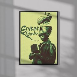 erykah badu poster music poster wall art wall decor