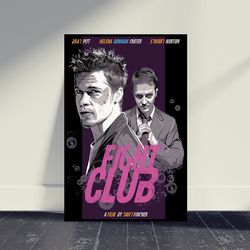 fight club movie poster wall art, room decor, home decor, art poster for gift, vintage movie poster, movie print