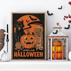 halloween wall art, halloween halloween vintage print, halloween wall decor, halloween gift, pumpkin wall art