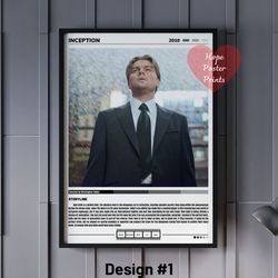 inception poster, inception print, inception decor, inception art, inception gift, cult movie film poster, di caprio pos