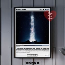 interstellar poster, interstellar 6 different poster, interstellar print, interstellar decor, interstellar art, inter