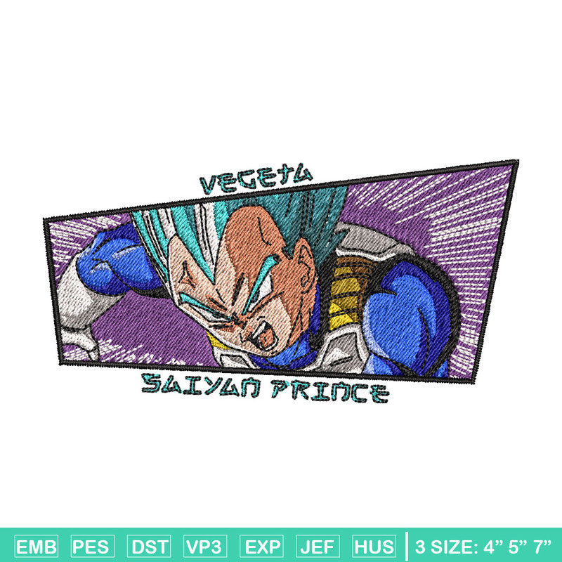 Vegeta blue embroidery design, Dragonball embroidery, Anime design, Embroidery shirt, Embroidery file, Digital download.jpg