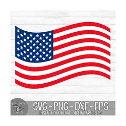wavy american flag - 4th of july, fourth of july - instant digital download - svg, png, dxf, and eps files included!
