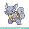 Wartortle embroidery design, Pokemon embroidery, Anime design, Embroidery shirt, Embroidery file, Digital download.jpg