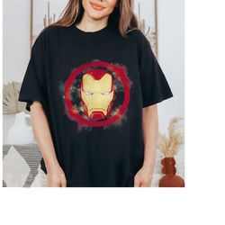 marvel avengers endgame iron man spray paint logo t-shirt, disneyland family matching shirt, magic kingdom tee, wdw epco