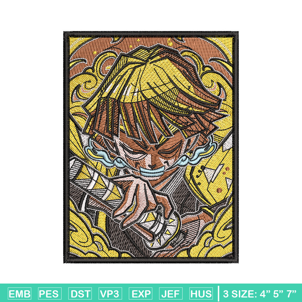 Zenitsu poster embroidery design, Zenitsu embroidery, Anime design, Embroidery shirt, Embroidery file, Digital download.jpg