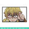 Zenitsu scary embroidery design, Zenitsu embroidery, Anime design, Embroidery shirt, Embroidery file, Digital download.jpg
