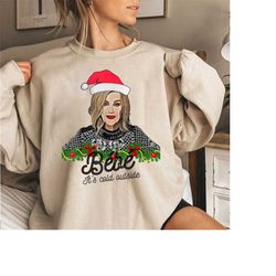 bebe its cold outside sweatshirt, christmas sweatshirt, christmas sweater, crewneck pullover sweater, moira rose, long s