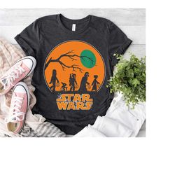 star wars characters trick or treat halloween shirt, darth vader boba fett leia chewbacca halloween tee, disneyland hall