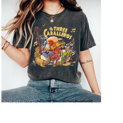 retro disney the three caballeros shirt, donald duck jose carioca panchito pistoles t-shirt, disneyland matching family