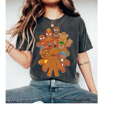 marvel avengers gingerbread cookies christmas graphic , disneyland christmas family matching tee, christmas 2023 party g