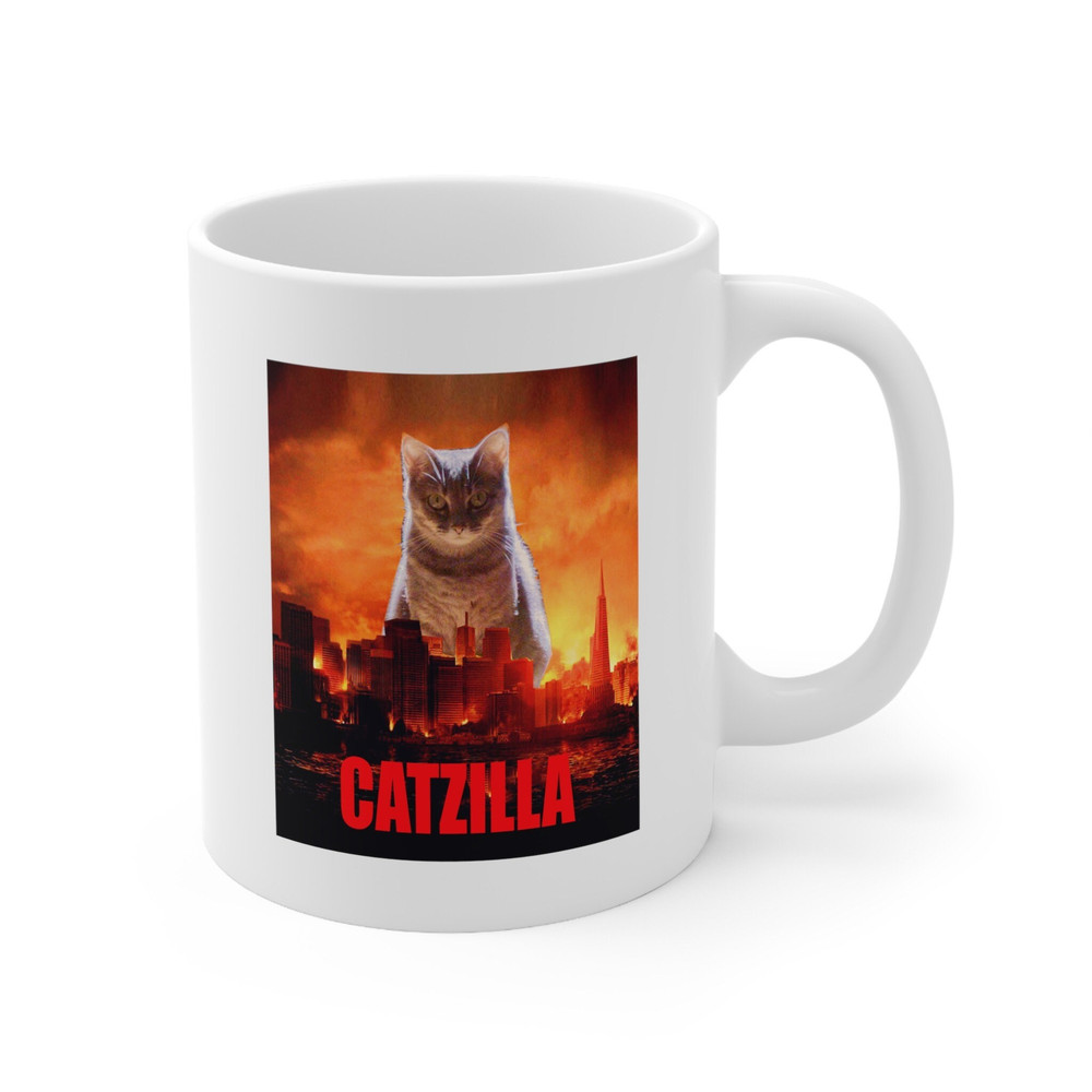 Catzilla Cat Kitten Lover, Gift Coffee Mug Ceramic,Funny Gift For Her Him, Personalised Coffee Mug, Funny Mug, Friends Mug, Family Mug - 2.jpg