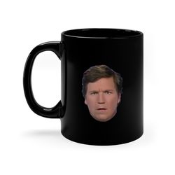 tucker carlson baffled face mug 11oz, funny gift for her him, personalised coffee mug