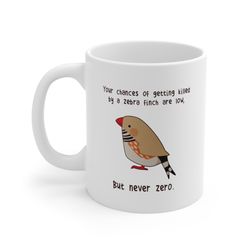 zebra finch coffee mug, cute bird gift, zebra finch lover funny gift for her him