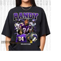 vintage 90s graphic style randy moss t-shirt, randy moss tee, retro randy moss oversized t-shirt, football t-shirt, spor