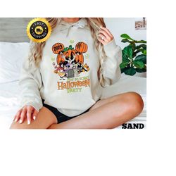 halloween party sweatshirt, not so scary mickey and friends halloween family shirt, disney halloween vacation party shir