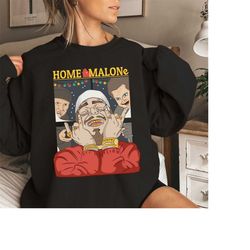 home malone shirt, home alone parody celebrity ugly sweater, home malone ugly christmas, home alone sweatshirt