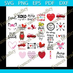 valentines icon bundle svg, valentine svg, heart svg, loved svg, always and forever svg, bee mine svg, valentines quotes