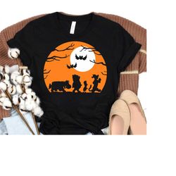 disney halloween winnie the pooh trick or treat silhouettes shirt,pooh and freinds halloween tee,disneyland halloween ma