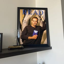 nicolas cage for american libraries reading encouragement poster, no framed, gift.jpg