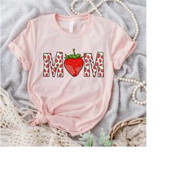 Strawberry Mom T-shirt, Gifts For Mom Shirt, Family Matching Strawberry Shirts, Mothers Day, Mothers Day Gift,Happy Moth