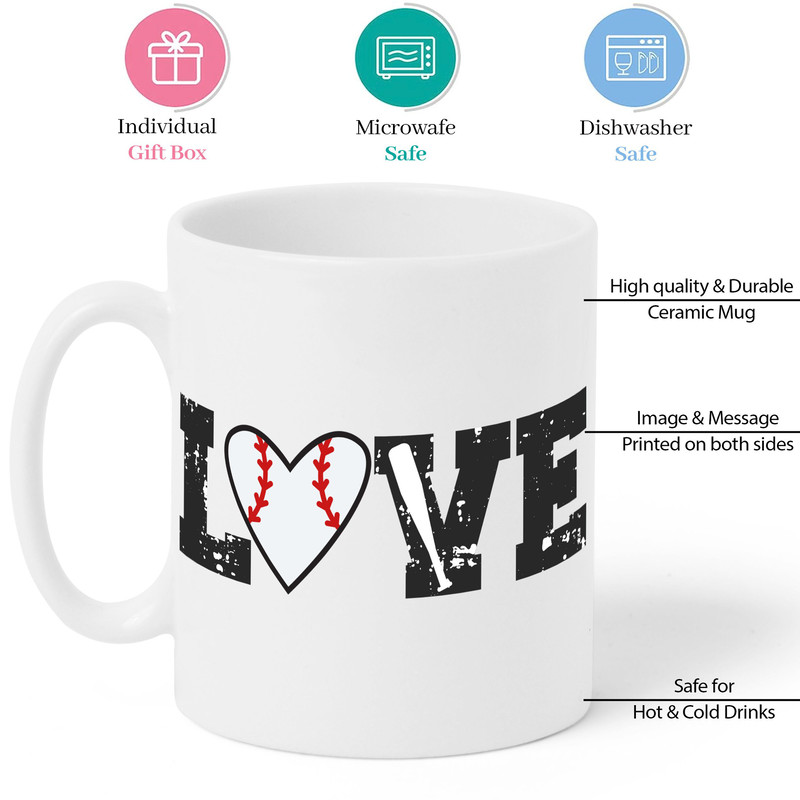 Love Baseball Mug, Baseball Mug, Baseball Gifts, Fun Coffee Cups, Baseball Fan, Gifts for Dad, Baseball Themed, Baseball Throw - 2.jpg